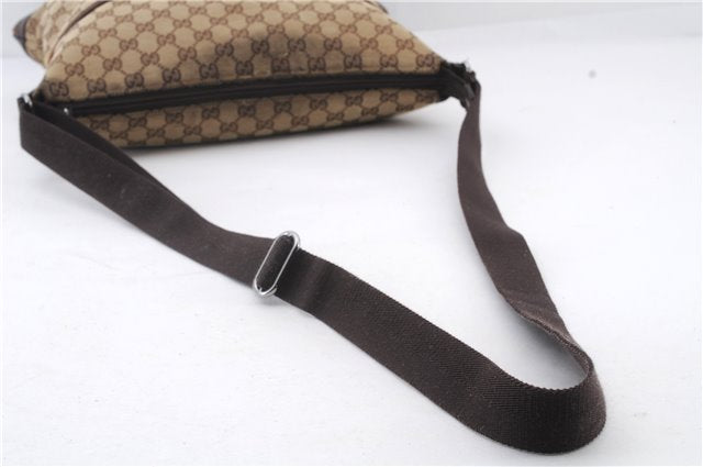 Authentic GUCCI Shoulder Cross Body Bag Purse GG Canvas Leather Brown 6564C