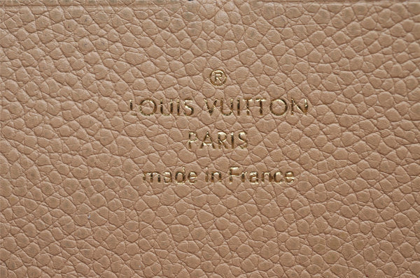 Auth Louis Vuitton Monogram Empreinte Portefeuille Clemence Wallet Beige 6564I