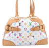 Auth Louis Vuitton Monogram Multicolor Claudia Hand Bag White M40193 LV 6566D