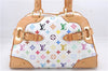 Auth Louis Vuitton Monogram Multicolor Claudia Hand Bag White M40193 LV 6566D