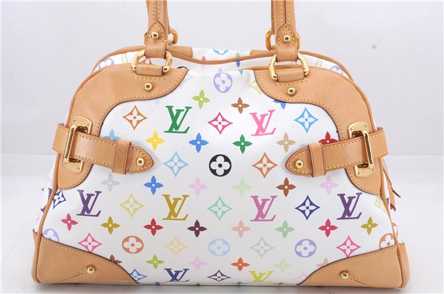 Auth Louis Vuitton Monogram Multicolor Claudia Hand Bag White M40193 LV 6566D