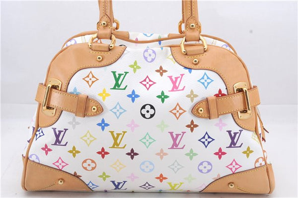 Auth Louis Vuitton Monogram Multicolor Claudia Hand Bag White M40193 LV 6566D