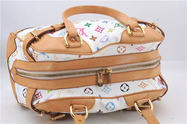 Auth Louis Vuitton Monogram Multicolor Claudia Hand Bag White M40193 LV 6566D