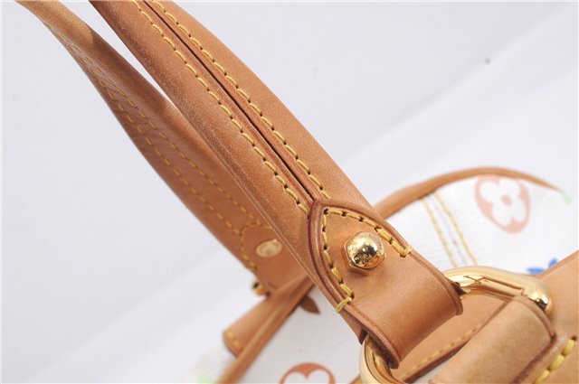 Auth Louis Vuitton Monogram Multicolor Claudia Hand Bag White M40193 LV 6566D