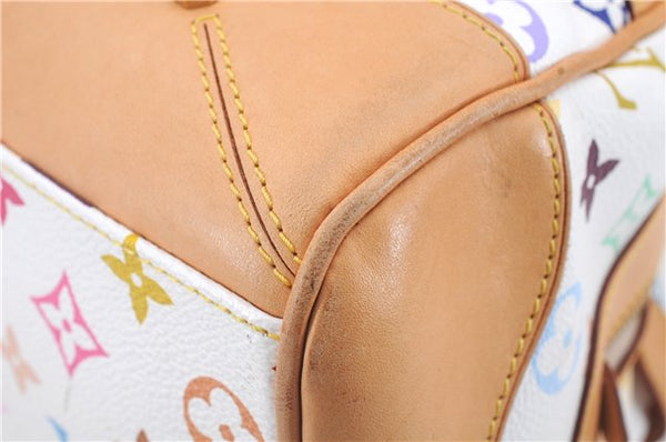 Auth Louis Vuitton Monogram Multicolor Claudia Hand Bag White M40193 LV 6566D