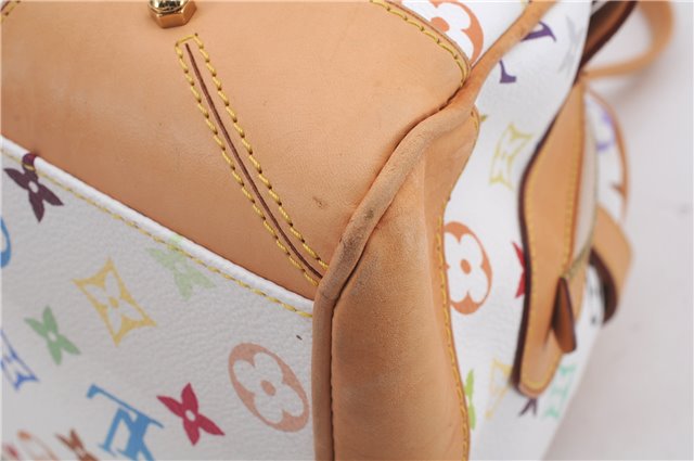 Auth Louis Vuitton Monogram Multicolor Claudia Hand Bag White M40193 LV 6566D
