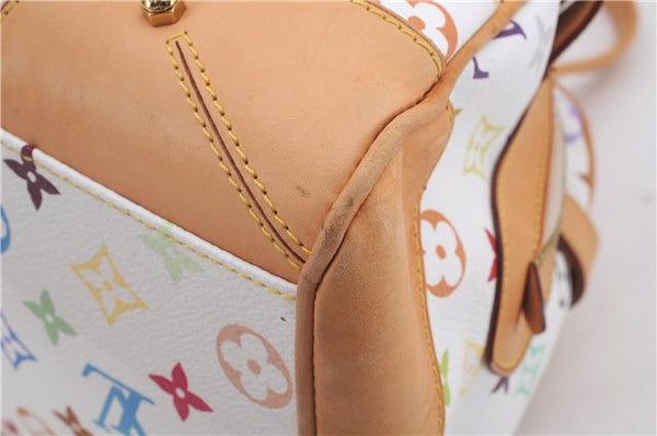 Auth Louis Vuitton Monogram Multicolor Claudia Hand Bag White M40193 LV 6566D