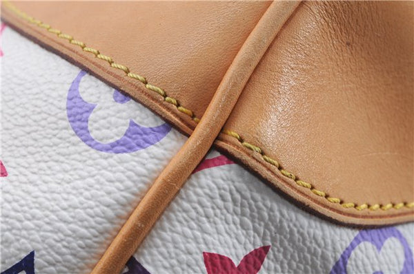 Auth Louis Vuitton Monogram Multicolor Claudia Hand Bag White M40193 LV 6566D