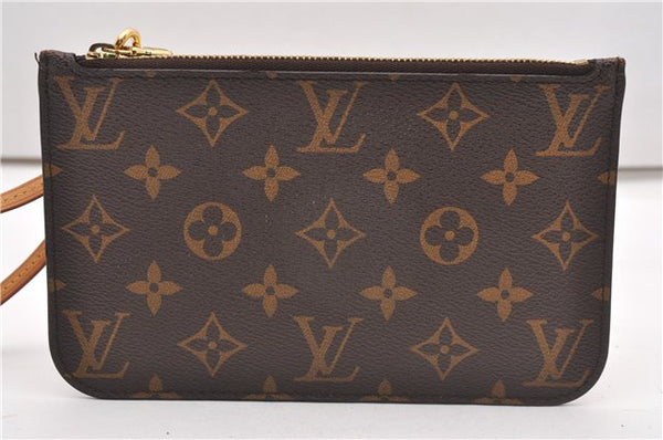 Authentic Louis Vuitton Monogram Neverfull Pouch Purse Clutch Bag LV 6566F