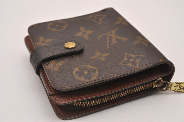 Authentic Louis Vuitton Monogram Compact Zip Bifold Wallet Purse M61667 LV 6566I