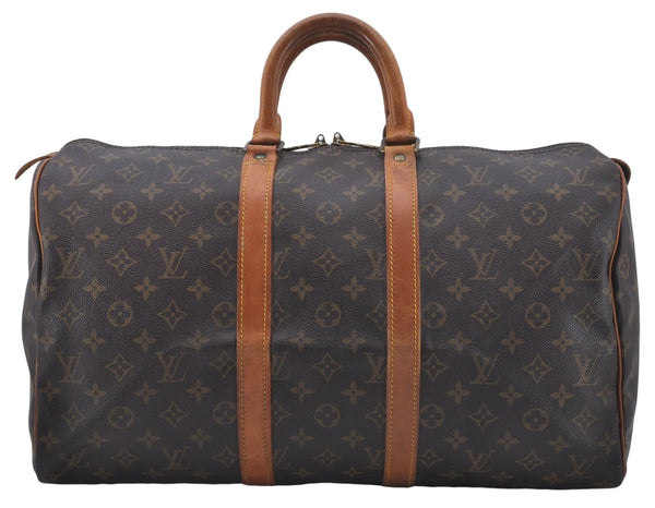 Authentic Louis Vuitton Monogram Keepall 45 Travel Boston Bag M41428 LV 6568D