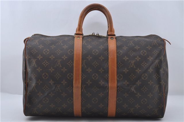 Authentic Louis Vuitton Monogram Keepall 45 Travel Boston Bag M41428 LV 6568D