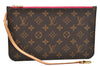 Authentic Louis Vuitton Monogram Neverfull Pouch Purse Clutch Bag Pink LV 6568F