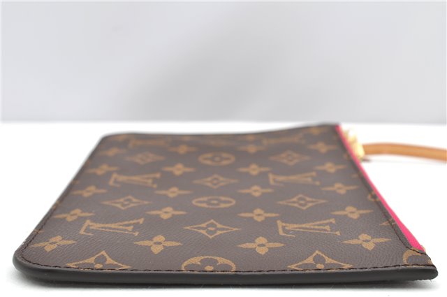 Authentic Louis Vuitton Monogram Neverfull Pouch Purse Clutch Bag Pink LV 6568F