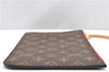 Authentic Louis Vuitton Monogram Neverfull Pouch Purse Clutch Bag Pink LV 6568F