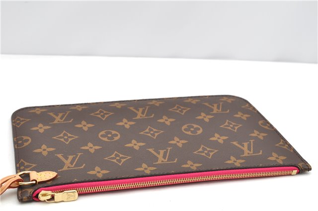 Authentic Louis Vuitton Monogram Neverfull Pouch Purse Clutch Bag Pink LV 6568F