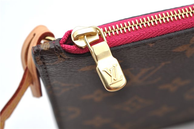 Authentic Louis Vuitton Monogram Neverfull Pouch Purse Clutch Bag Pink LV 6568F