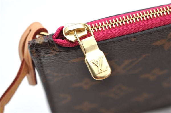 Authentic Louis Vuitton Monogram Neverfull Pouch Purse Clutch Bag Pink LV 6568F