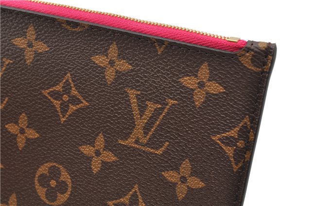 Authentic Louis Vuitton Monogram Neverfull Pouch Purse Clutch Bag Pink LV 6568F