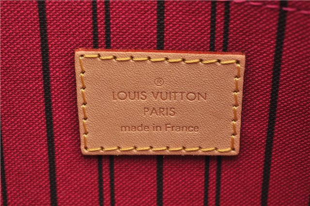 Authentic Louis Vuitton Monogram Neverfull Pouch Purse Clutch Bag Pink LV 6568F