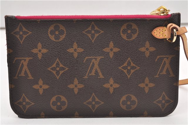 Authentic Louis Vuitton Monogram Neverfull Pouch Purse Clutch Bag Pink LV 6570F