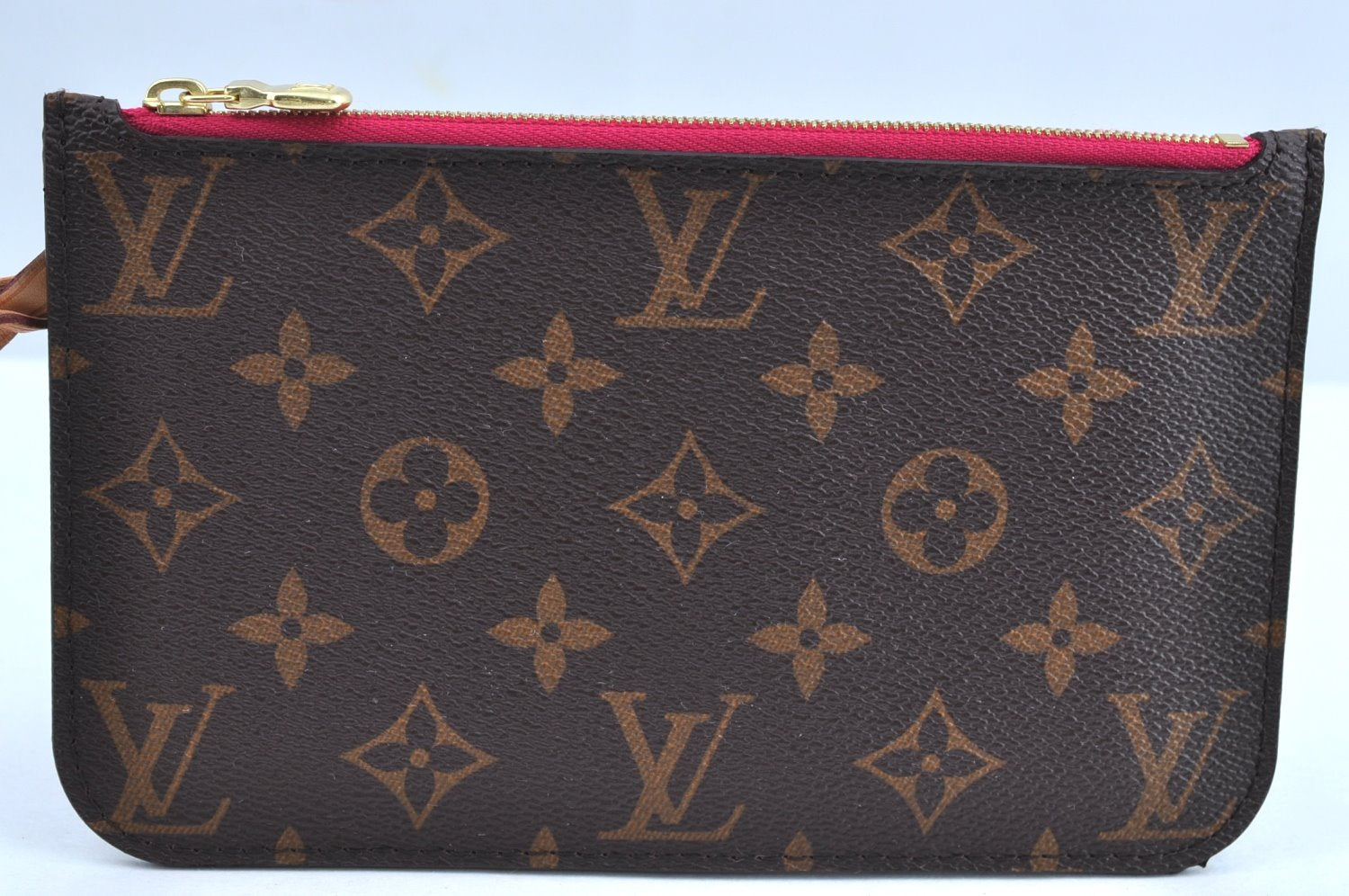 Authentic Louis Vuitton Monogram Neverfull Pouch Purse Clutch Bag Pink LV 6571F