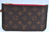 Authentic Louis Vuitton Monogram Neverfull Pouch Purse Clutch Bag Pink LV 6571F