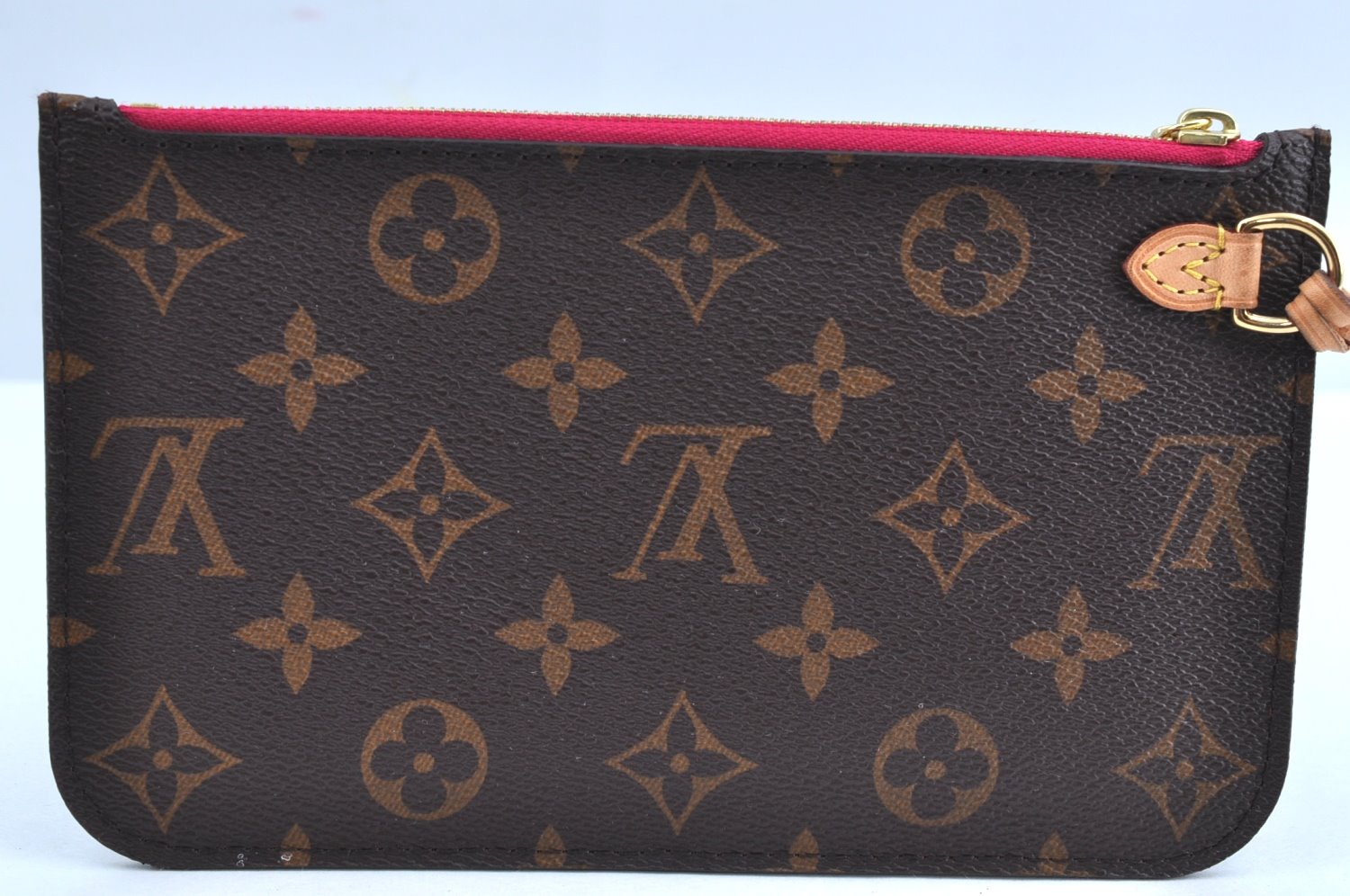 Authentic Louis Vuitton Monogram Neverfull Pouch Purse Clutch Bag Pink LV 6571F