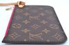 Authentic Louis Vuitton Monogram Neverfull Pouch Purse Clutch Bag Pink LV 6571F