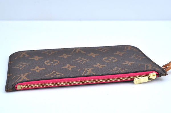 Authentic Louis Vuitton Monogram Neverfull Pouch Purse Clutch Bag Pink LV 6571F