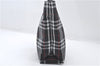 Authentic BURBERRY Check Shoulder Hand Bag Purse Nylon Leather Black 6573E