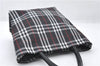 Authentic BURBERRY Check Shoulder Hand Bag Purse Nylon Leather Black 6573E