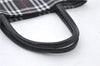 Authentic BURBERRY Check Shoulder Hand Bag Purse Nylon Leather Black 6573E