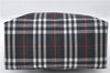 Authentic BURBERRY Check Shoulder Hand Bag Purse Nylon Leather Black 6573E