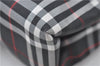 Authentic BURBERRY Check Shoulder Hand Bag Purse Nylon Leather Black 6573E