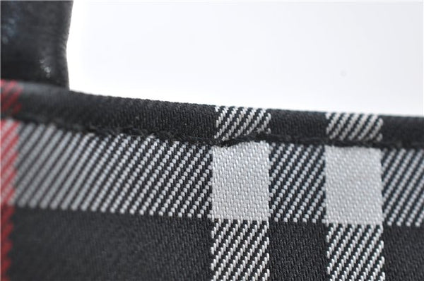 Authentic BURBERRY Check Shoulder Hand Bag Purse Nylon Leather Black 6573E