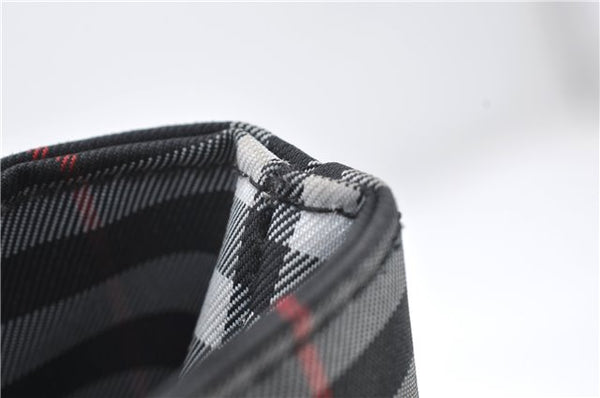 Authentic BURBERRY Check Shoulder Hand Bag Purse Nylon Leather Black 6573E