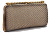 Authentic GUCCI Vintage Clutch Hand Bag Purse Mesh Gold 6575C