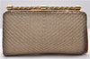 Authentic GUCCI Vintage Clutch Hand Bag Purse Mesh Gold 6575C