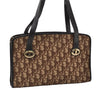 Authentic Christian Dior Trotter Hand Tote Bag Canvas Leather Brown 6576I