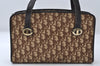 Authentic Christian Dior Trotter Hand Tote Bag Canvas Leather Brown 6576I