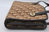 Authentic Christian Dior Trotter Hand Tote Bag Canvas Leather Brown 6576I