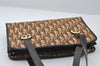 Authentic Christian Dior Trotter Hand Tote Bag Canvas Leather Brown 6576I