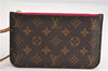 Authentic Louis Vuitton Monogram Neverfull Pouch Purse Clutch Bag Pink LV 6577F