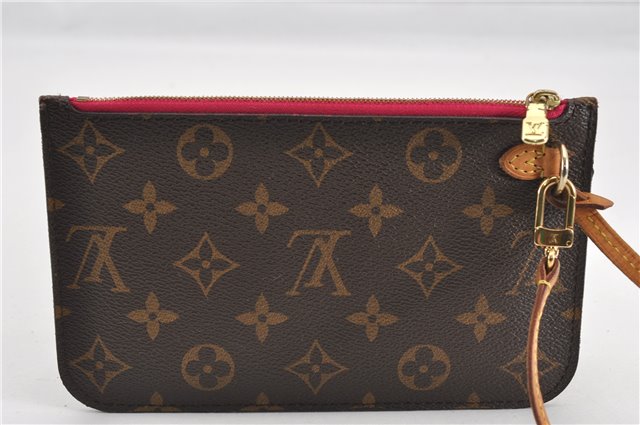 Authentic Louis Vuitton Monogram Neverfull Pouch Purse Clutch Bag Pink LV 6577F