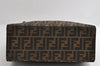Authentic FENDI Vintage Zucca Shoulder Tote Bag Purse Canvas Leather Brown 6577I
