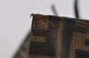 Authentic FENDI Vintage Zucca Shoulder Tote Bag Purse Canvas Leather Brown 6577I