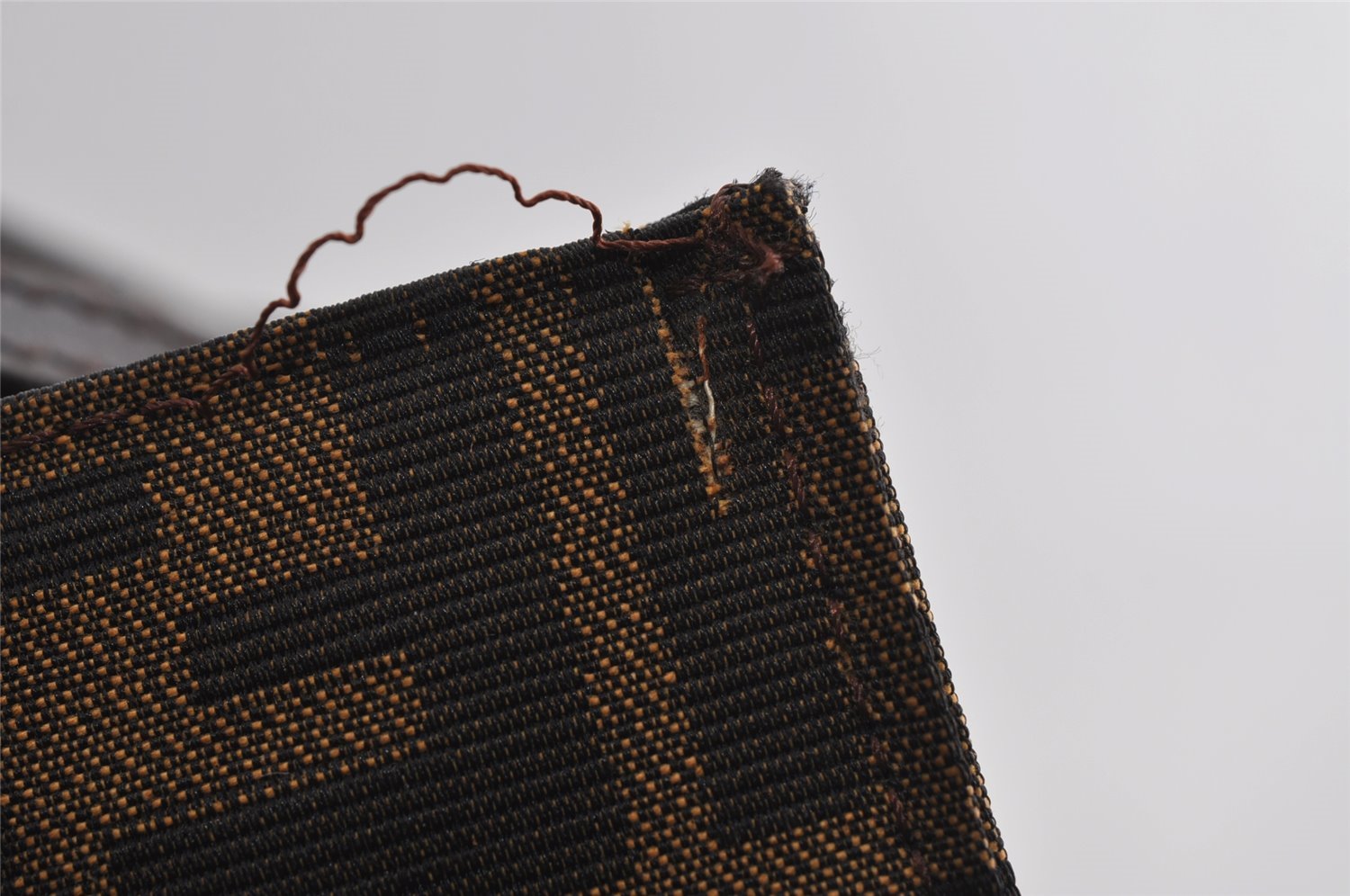 Authentic FENDI Vintage Zucca Shoulder Tote Bag Purse Canvas Leather Brown 6577I