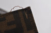 Authentic FENDI Vintage Zucca Shoulder Tote Bag Purse Canvas Leather Brown 6577I