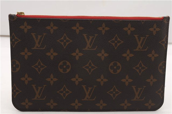 Authentic Louis Vuitton Monogram Neverfull Pouch Purse Clutch Bag Red LV 6580F